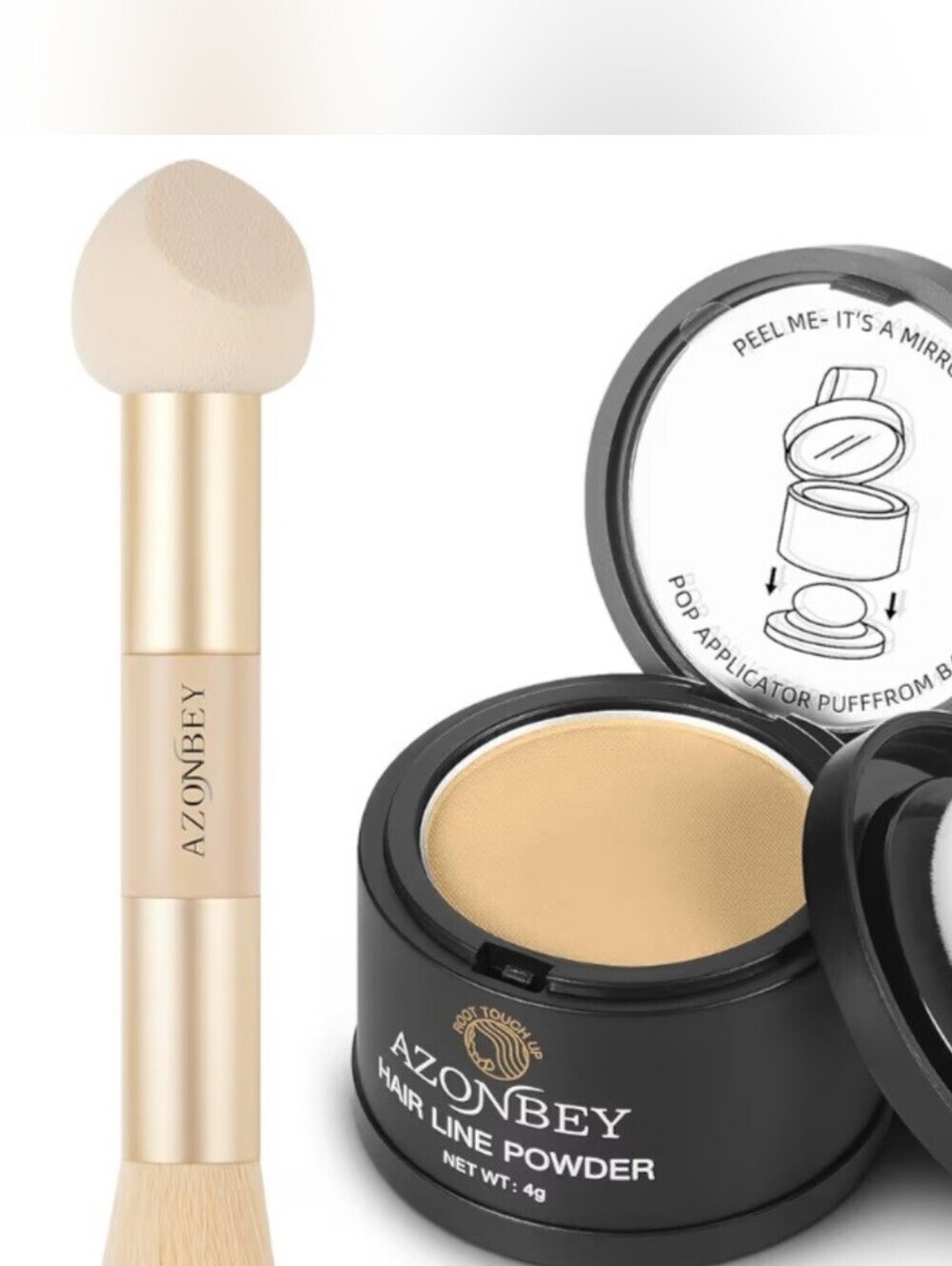 Hair Line Setting Powder & Dual Applicator - Light Beige